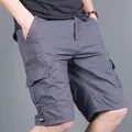 Short cargo gris décontracté pour homme avec plusieurs poches et un détail zippé - S / Bas / Gris