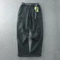 Pantalon cargo ample pour hommes avec plusieurs poches et ceinture ajustable en gris foncé - Gris Foncé Polaire d'Hiver