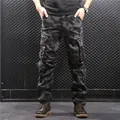 Men's loose camo cargo pants with multi-pockets for rugged outdoor style - 29 / Bottoms / Black Camo