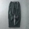 Men's loose straight quick-dry outdoor hiking cargo pants with belt and multi-pockets - M / Bottoms / Gray