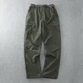Men's outdoor olive green waterproof quick-dry cargo pants with multi-pockets - M / Bottoms / Green