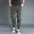 Men's multi-pocket cargo jogger pants in army green for casual outdoor fashion style - M 100-130 Jin / Bottoms / Army Green (Summer Thin)