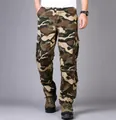 Durable men's khaki camouflage cargo pants made of pure cotton with straight leg style. - 29 / Bottoms / Khaki Camo