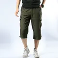 Casual army green loose fit cargo shorts for men featuring multiple utility pockets - S / Bottoms / Army Green