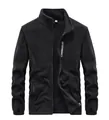 Men's black polar fleece jacket with stand collar and zipper pocket in size XL - 3XL / Mid-weight Top / Black