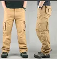 Schwere Baumwoll-Cargo-Hose für Herren in Khaki mit mehreren Taschen im Profil - 29 / Unterteile / Khaki