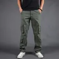 Classic men's loose fit cargo pants with multi-pockets in a stylish bean green color - 29 / Bottoms / Bean Green
