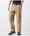 Vista detallada de los pantalones cargo caqui multibolsillos para hombre de estilo casual - 29 / Bottoms / Caqui