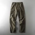Men's olive green outdoor waterproof tactical cargo pants with drawstring cuffs - M (52.5-60kg) / Bottoms / Unlined / Army Green