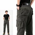 Locker geschnittene Cargohose für Herren mit mehreren Taschen für Outdoor und Freizeit - 29 / Unterteile / Armeegrün