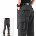 Pantalones cargo de exterior para hombre con multibolsillos y corte recto gris - 29 / Bottoms / Gris