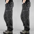 Schwere Cargo-Hose aus Baumwolle für Herren in Dunkelgrau, Übergröße. - 29 / Unterteile / Grau