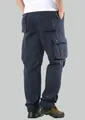 Pantalones cargo para hombre en azul oscuro con múltiples bolsillos rectos - 29 / Bottoms / Azul Real