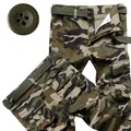 Men's camouflage cargo pants featuring multi-pockets and a matching canvas utility belt - 29 / Bottoms / 8-Pocket Green Camouflage