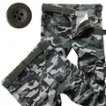 Men's camouflage cargo pants featuring multiple utility pockets and a matching belt - 29 / Bottoms / 8-Pocket Blue Camouflage