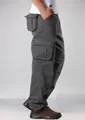 Lockere Herren-Cargohose mit mehreren Taschen in Dunkelgrau für die Arbeit - 29 / Unterteile / Dunkelgrau