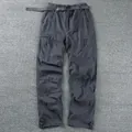 Men's dark grey windproof waterproof fleece lined outdoor softshell cargo pants with belt - M (105-120斤) / Bottoms / Gray (Spring Style/No Fleece)