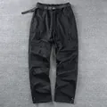 Men's black windproof softshell outdoor pants with fleece lining and straight leg - Black (Spring Style/No Fleece)