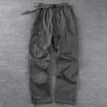 Dark grey men's windproof outdoor fleece softshell cargo pants with belt - Army Green (Spring Style/No Fleece)