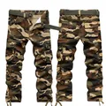 Men's camouflage cargo pants featuring multi-pockets and an adjustable green belt variant - 29 / Bottoms / Khaki Camouflage (8 Pockets)