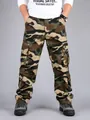 Detailed view of durable cotton camouflage cargo pants with multiple utility pockets - 38 / Khaki Camouflage (Bottom)