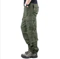 High-quality army green cotton cargo pants for men featuring a multi-pocket utility design - 29 / Bottoms / Grass Green (8 Pockets)