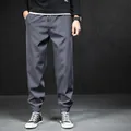 Men's casual grey jogger pants for spring and autumn, non-fleece lined design - M / Bottoms / Spring/Autumn Mid-thick (Not Fleece Lined) / Gray