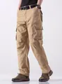 Men's khaki multi-pocket cargo pants with a straight leg for casual outdoor activities - 29 / Bottoms / Khaki