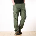 Pantalon cargo homme vert armée, coupe droite avec plusieurs poches utilitaires - Vert Herbe