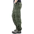 Herren Cargo-Hose in Olivgrün mit vielen Taschen aus strapazierfähiger Baumwolle - 38 / Grasgrün (Unterteil)