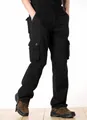 Pantalon cargo d'extérieur noir pour homme avec poches 3D fonctionnelles et coupe droite - Noir
