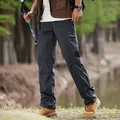 Dunkelgraue schnelltrocknende Outdoor-Wanderhose für Herren mit geradem Beinschnitt - S / Unterteile / Dunkelgrau Fleece Verdickt