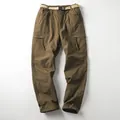 Pantaloni cargo softshell da uomo marroni foderati in pile con cintura inclusa per inverno - 6XL / Pantaloni e gonne / Kaki