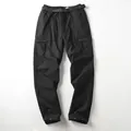 Pantaloni cargo neri da trekking impermeabili uomo con cintura e tasche laterali - 6XL / Pantaloni e gonne / Nero