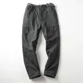 Pantaloni cargo softshell da esterno foderati in pile grigio scuro da uomo con cintura - 6XL / Pantaloni e gonne / Grigio scuro