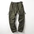 Pantaloni cargo tattici verde oliva con vita regolabile e orli con coulisse regolabili - 6XL / Pantaloni e gonne / Verde militare