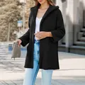 Stijlvol zwart teddy fleece vest met capuchon voor dames in een casual losse pasvorm design - S / Tops / Zwart