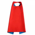 Double-layered red and blue satin superhero cape for children's Halloween cosplay costumes - 140x90cm / Tops / Red + Blue