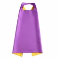 Capa de superhéroe de satén de doble capa morada y amarilla para cosplay Halloween - 70x70cm / Tops / Púrpura+Amarillo
