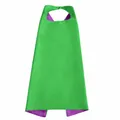 Capa de superhéroe de satén de doble capa verde y púrpura para cosplay infantil Halloween - 70x70cm / Tops / Verde+Púrpura