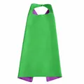 Zweilagiger grüner und lila Satin-Superheldenumhang für Kinder-Cosplay an Halloween - 70x70cm / Oberteile / Grün+Violett