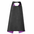 Capa de cosplay de Halloween para niños en satén de doble capa negro y violeta premium - 70x70cm / Tops / Negro y Púrpura