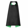 Capa de superhéroe de satén de doble capa negra y verde para disfraz de cosplay infantil - 70x70cm / Tops / Negro + Verde