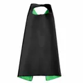 Zweilagiger schwarz-grüner Satin-Superhelden-Umhang für Kinder Halloween Cosplay Kostüm - 70x70cm / Oberteile / Schwarz + Grün