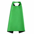Capa de satén verde vibrante de doble capa para disfraces de Halloween para niños - 70x70cm / Tops / Verde + Negro