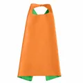 Capa de cosplay de satén de doble capa naranja y verde para niños con velcro - 70x70cm / Tops / Naranja y Verde
