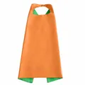 Zweischichtiges orange-grünes Satin-Cosplay-Cape für Kinder mit Klettverschluss - 70x70cm / Oberteile / Orange und Grün