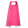 Capa de cosplay de satén rosa brillante de doble capa para niños con cierre de velcro ajustable - 70x70cm / Tops / Rosa + Plata