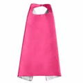 Leuchtend rosa zweilagiger Satin-Cosplay-Umhang für Kinder mit verstellbarem Klettverschluss - 70x70cm / Oberteile / Rosarot + Silber