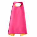 Capa de superhéroe de satén rosa y amarillo de doble cara para cosplay y fiestas infantil - 70x70cm / Tops / Rosa rojo+Amarillo